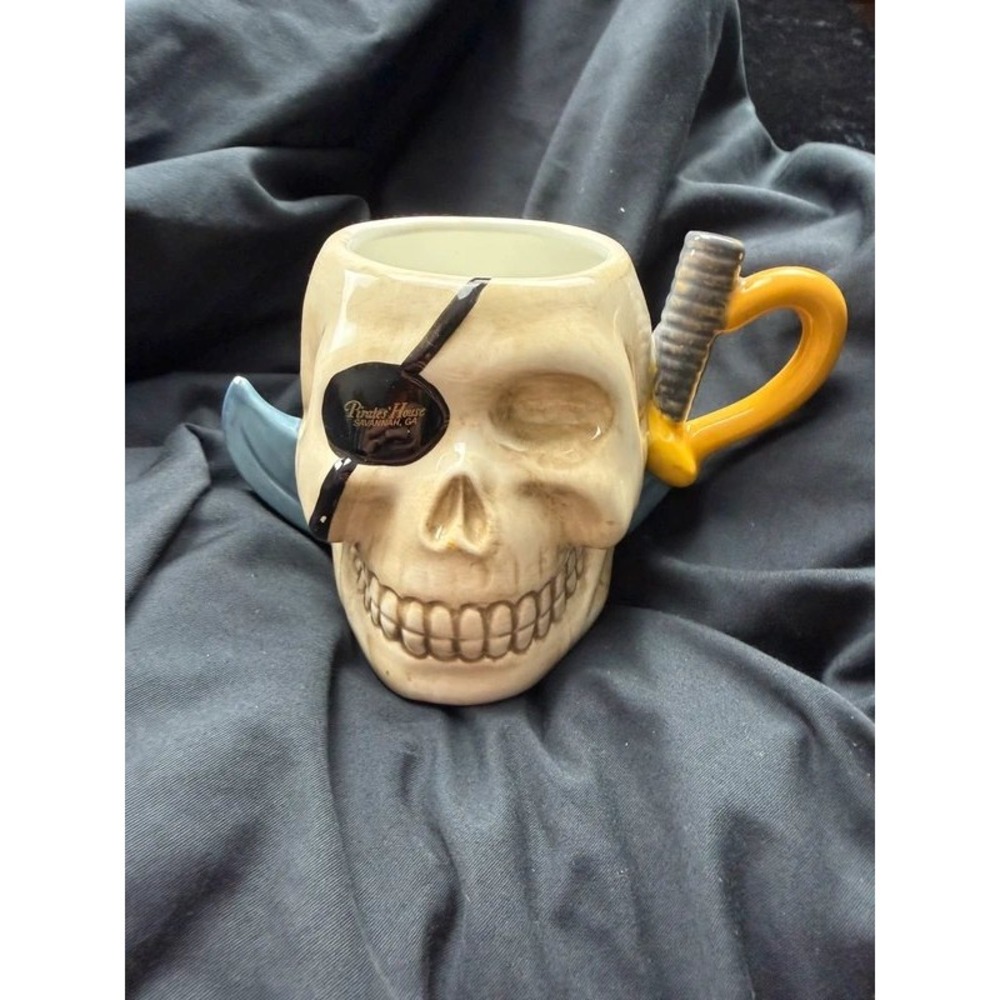 Pirates House Savannah GA Skull Pirate Stein Mug Agiftcorp 3D Sword Handle